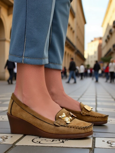 Royalfashion Mocassins femmes sur une faible plateforme Mollan