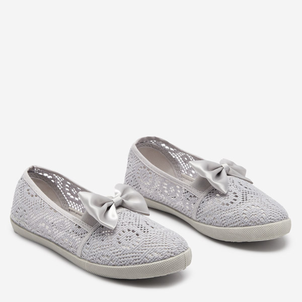 Baskets fille avec nœud gris Osmo - Footwear