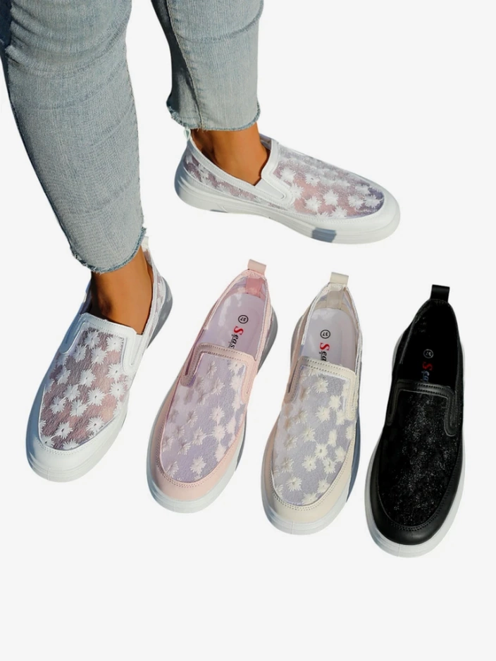 Mocassins en mesh Royalfashion pour femmes avec fleurs Emzos