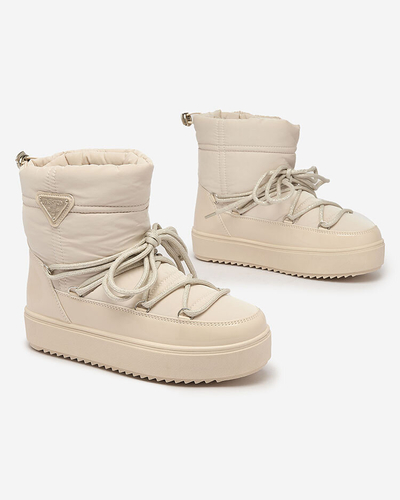 Royalfashion Bottes à enfiler pour femmes bottes de neige a'la en beige Nevsone