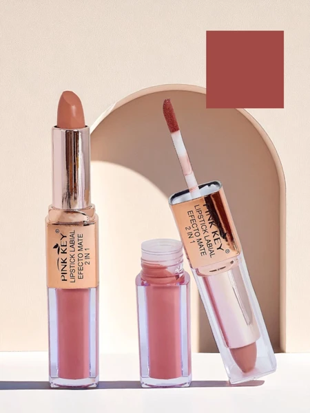 Rouge à lèvres mat en stick et en liquide 2-en-1 Peach Pie