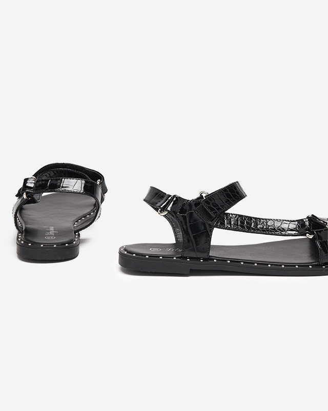 OUTLET Sandales laquées noires pour femme Sasjo- Footwear
