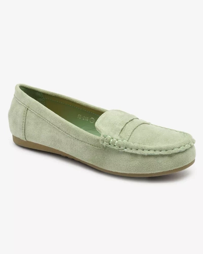 Royalfashion Mocassins en daim écologique pour femmes en vert Ziffig