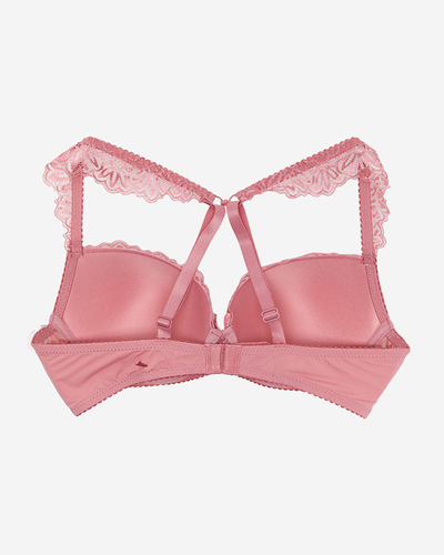 Soutien-gorge femme avec dentelle de couleur rose foncé - Sous-vêtements