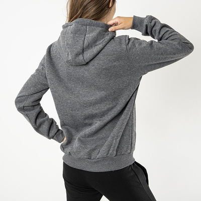 Sweat-shirt à capuche isolé gris foncé pour femmes - Vêtements