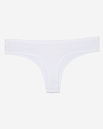 Culotte string femme en coton blanc avec inscription - Sous-vêtements