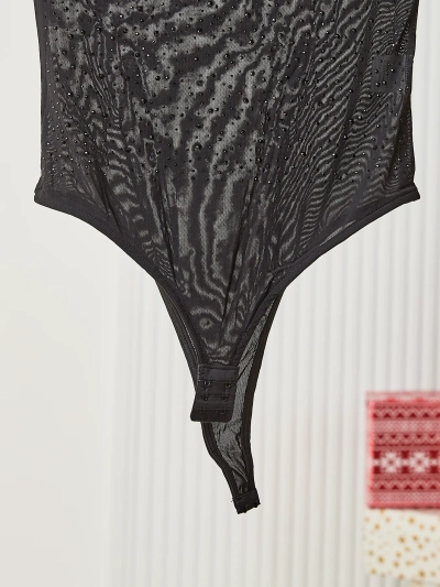 Royalfashion Body noir pour femmes avec zircons