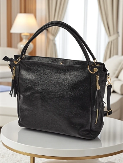 Sac pour femme Atena Nero – élégant sac noir en cuir écologique
