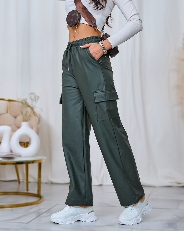 Royalfashion Pantalon de combat droit pour femme en noir