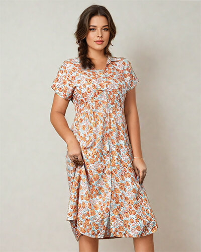 Royalfashion Robe midi fleurie pour femme