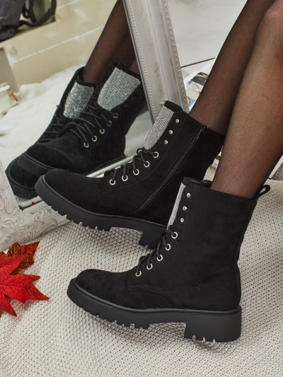 Bottines lacées en suède écologique pour femmes Ferlyne