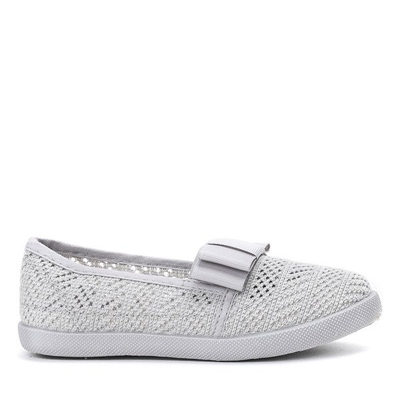 Szare dziewczęce tenisówki typu slip on Tabbi - Obuwie