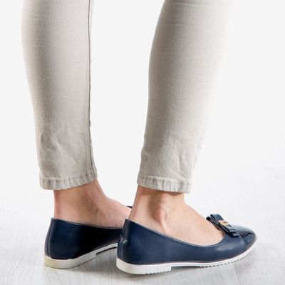 OUTLET Ballerines femme bleu marine avec nœud Regan - Chaussures