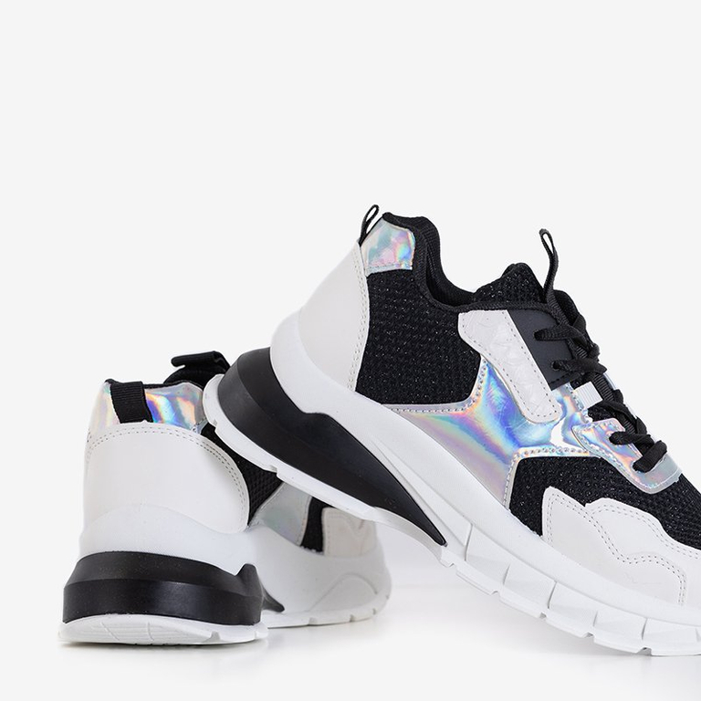 OUTLET Baskets de sport noires pour femmes avec inserts holographiques Agapila - Footwear