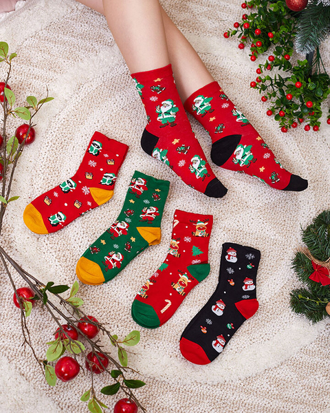 Royalfashion Chaussettes à motifs de Noël pour femmes 5/pack