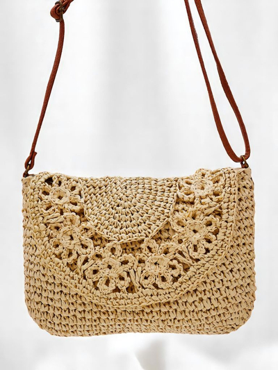 Royalfashion Petit sac à main en paille pour femme Sunny Stripes Mini