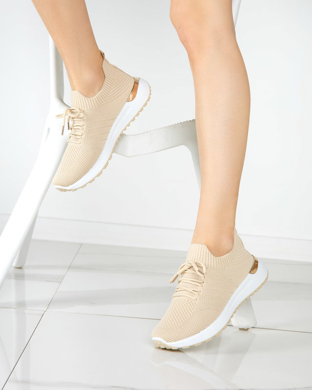 OUTLET Chaussures de sport femme en tissu beige Erina - Footwear