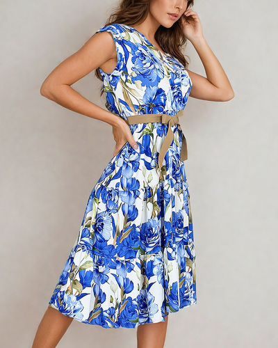 Royalfashion Robe midi fleurie pour femme