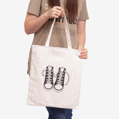 Sac en tissu blanc avec impression - Accessoires