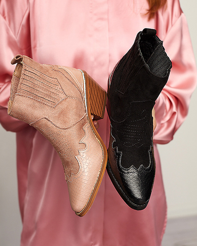 Santiags noires en daim écologique sur tige basse Zirras - Footwear