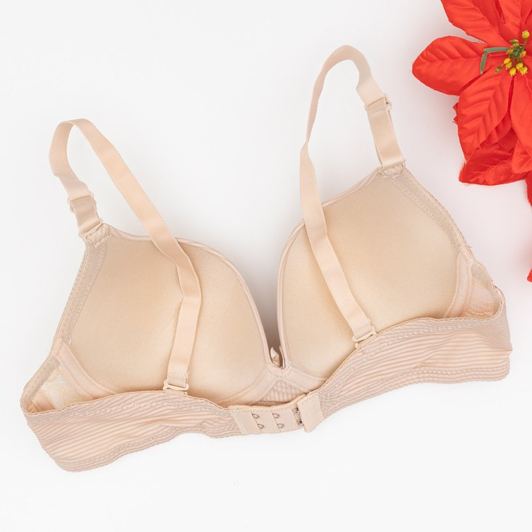 Soutien-gorge push-up rayé beige - Sous-vêtements