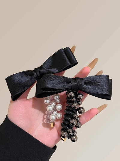 Royalfashion Élastique à cheveux en spirale avec nœud Spirabella