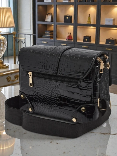 Petit sac à main verni en cuir écologique Lune Mua