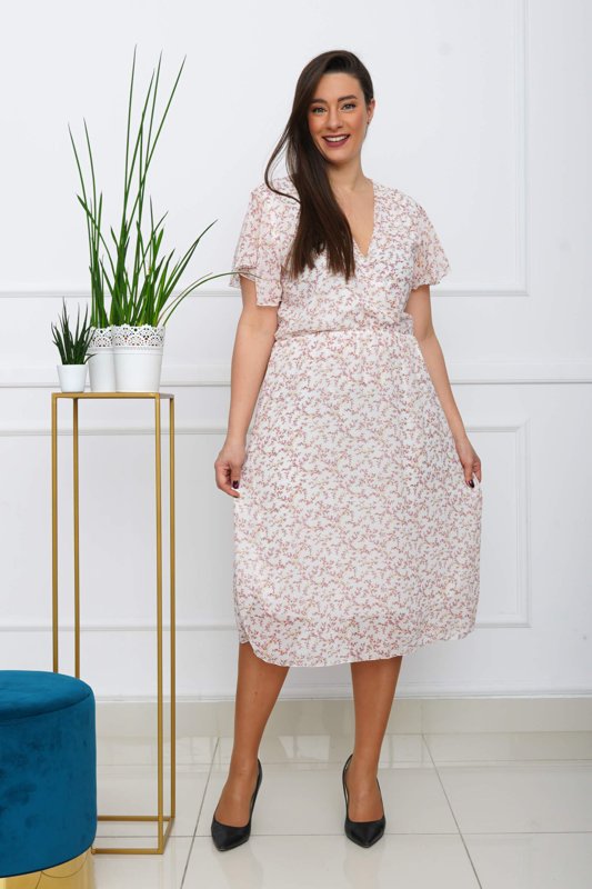 Robe à fleurs blanche pour femme GRANDE TAILLE - Vêtements