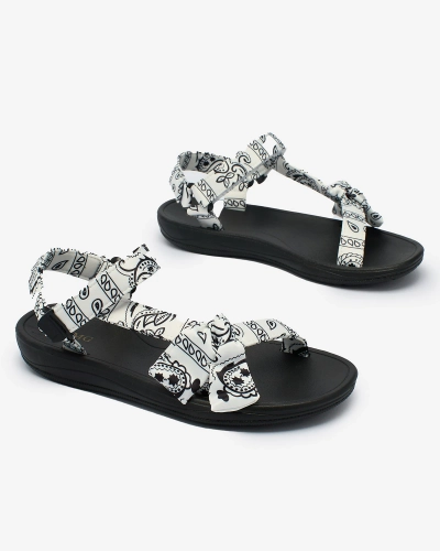 Royalfashion Sandales pour femmes blanches avec nœud Oyall