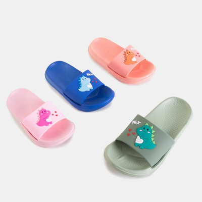 Chaussons pour enfants corail avec dinosaure Dinosik - Chaussures