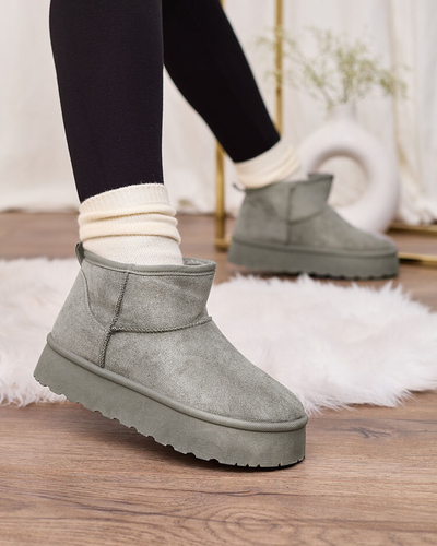 Royalfashion Gris Bottes de neige à plateforme pour femmes Ersinella