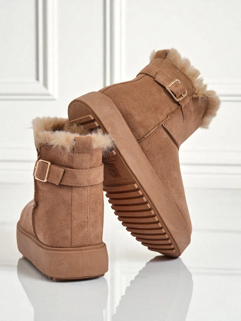 Royalfashion Bottes courtes style bottes de neige pour femmes Winter Crest