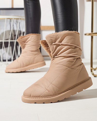 Chaussures pour femmes marron clair a'la bottes de neige Amirfu- Footwear