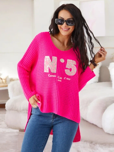 Pull en acrylique tricoté pour femmes Royalfashion avec inscriptions