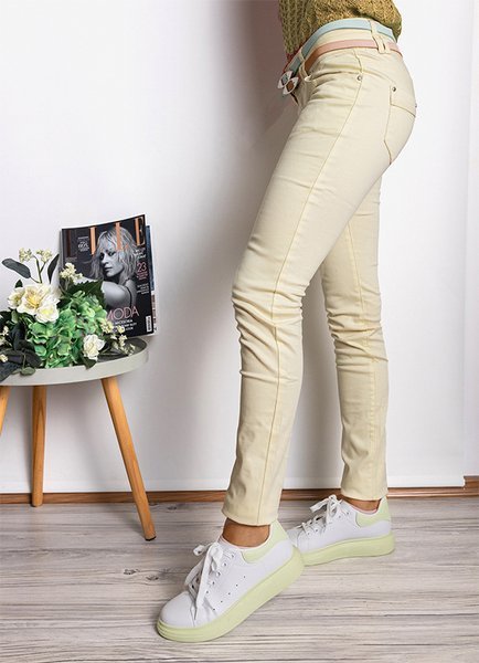 Pantalon skinny femme jaune - Vêtements