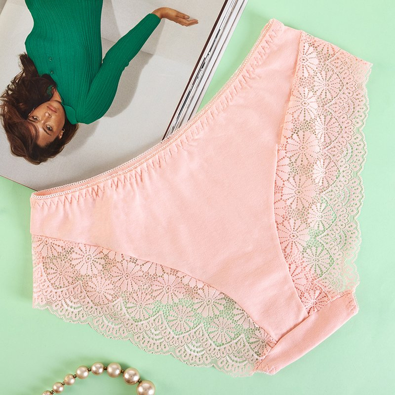 Culotte femme en dentelle rose PLUS TAILLE - Sous-vêtements