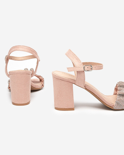 Sandales roses pour femmes sur tige avec zircones cubiques Trieste - Footwear