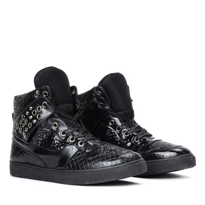 Czarne sznurowane sneakersy Martsiana - Obuwie