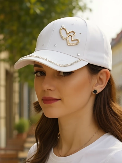 Royalfashion Casquette avec strass Heart Spark