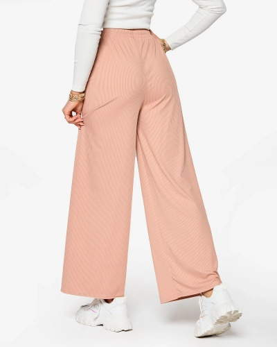 Pantalon palazzo large à plis pour femme rose - Vêtements
