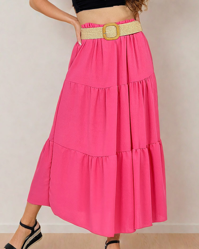 Royalfashion Jupe midi femme avec ceinture