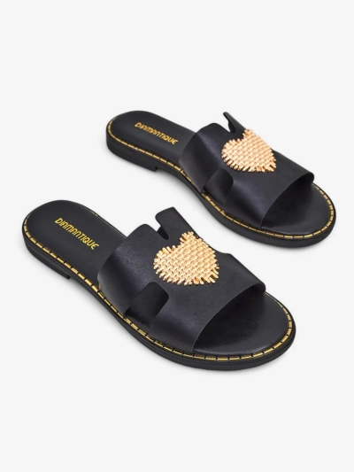 Royalfashion Tongs pour femmes avec un cœur Cœur d'or