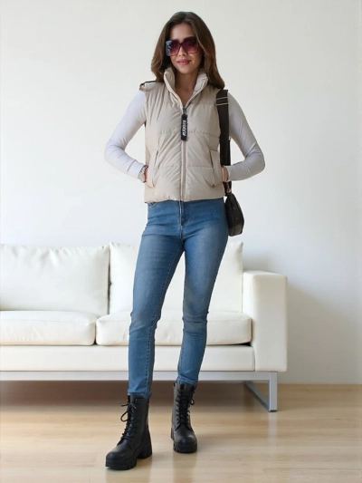 Royalfashion Gilet Court pour Femme