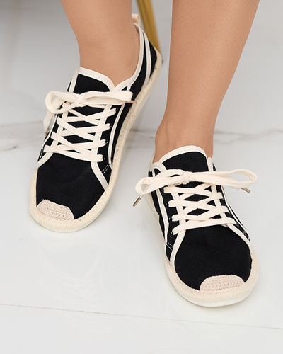 Baskets pour femmes tissées Mokida noires - Chaussures