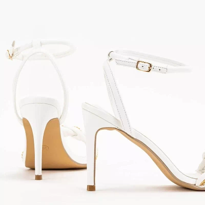 OUTLET Sandales femme blanches sur talon haut Tenedi - Footwear