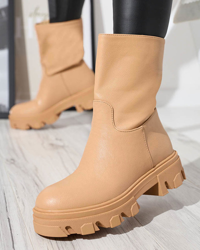 Bottines à enfiler pour femme avec isolation camel Mekira - Footwear