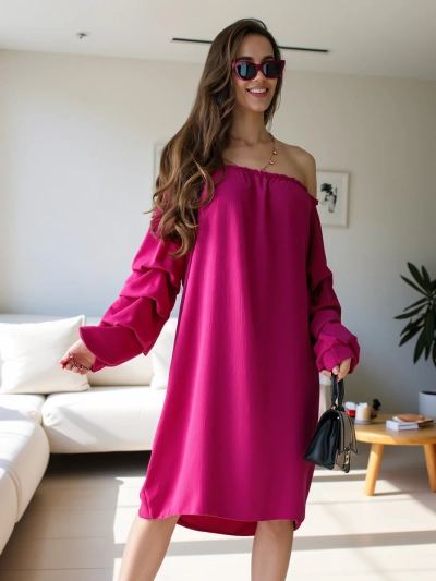 Robe féminine Royalfashion lisse a'la espagnole avec volants