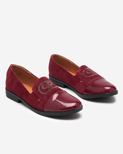 Mocassin femme bordeaux bout Velqi verni - Footwear