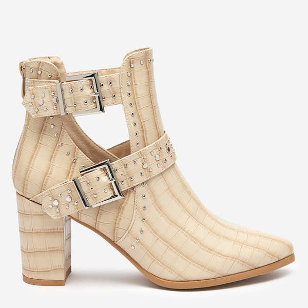 OUTLET Bottes beiges sur le poteau avec découpes et boucles Masieo - Footwear