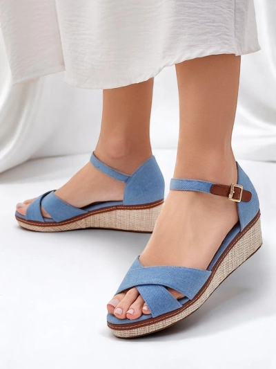 Royalfashion Sandales compensées pour femmes Terrific